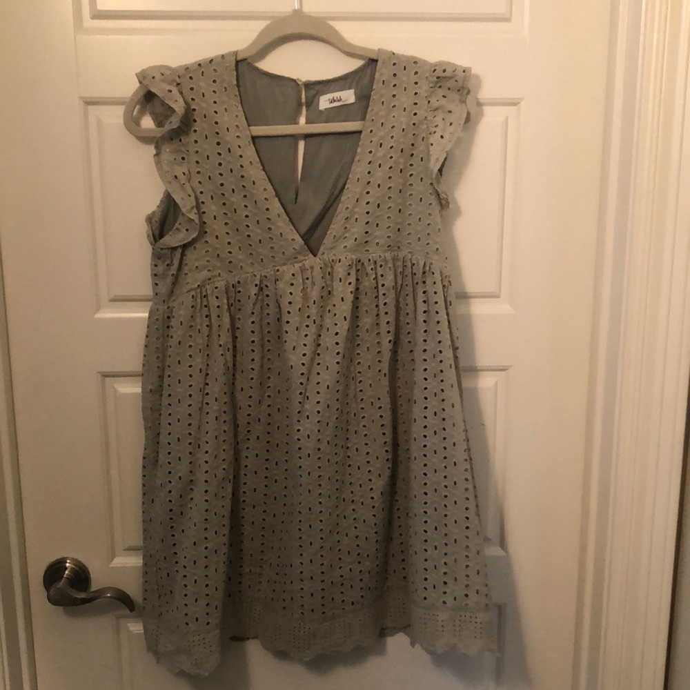 eyelet mint romper dress